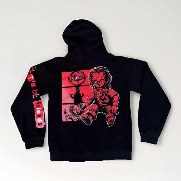 Universal City Studios Tops - Chucky Hoodie Lets Be Friends Unisex Small Black Halloween Childs Play Cult Goth